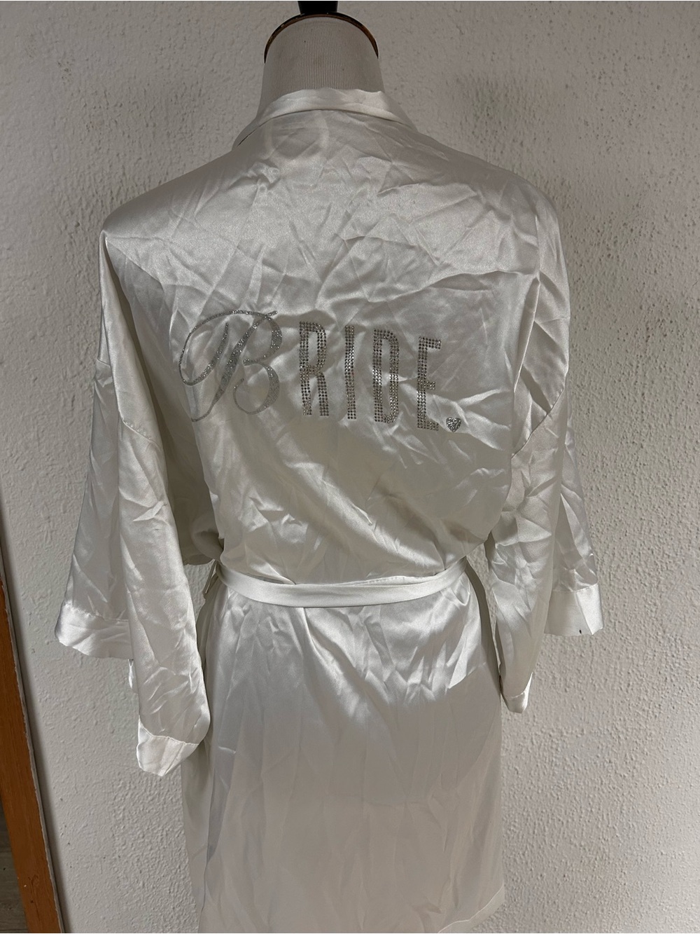 Victoria's Secret “ I do” White Satin rhinestone “Bride” Robe One Size